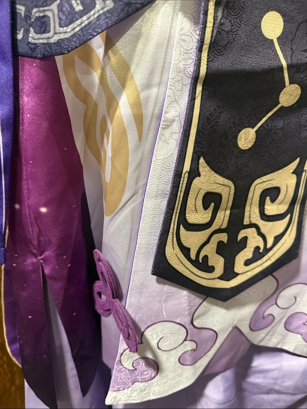 Purple Kids Fantasy Adventure Costume Dress with Gold Trim